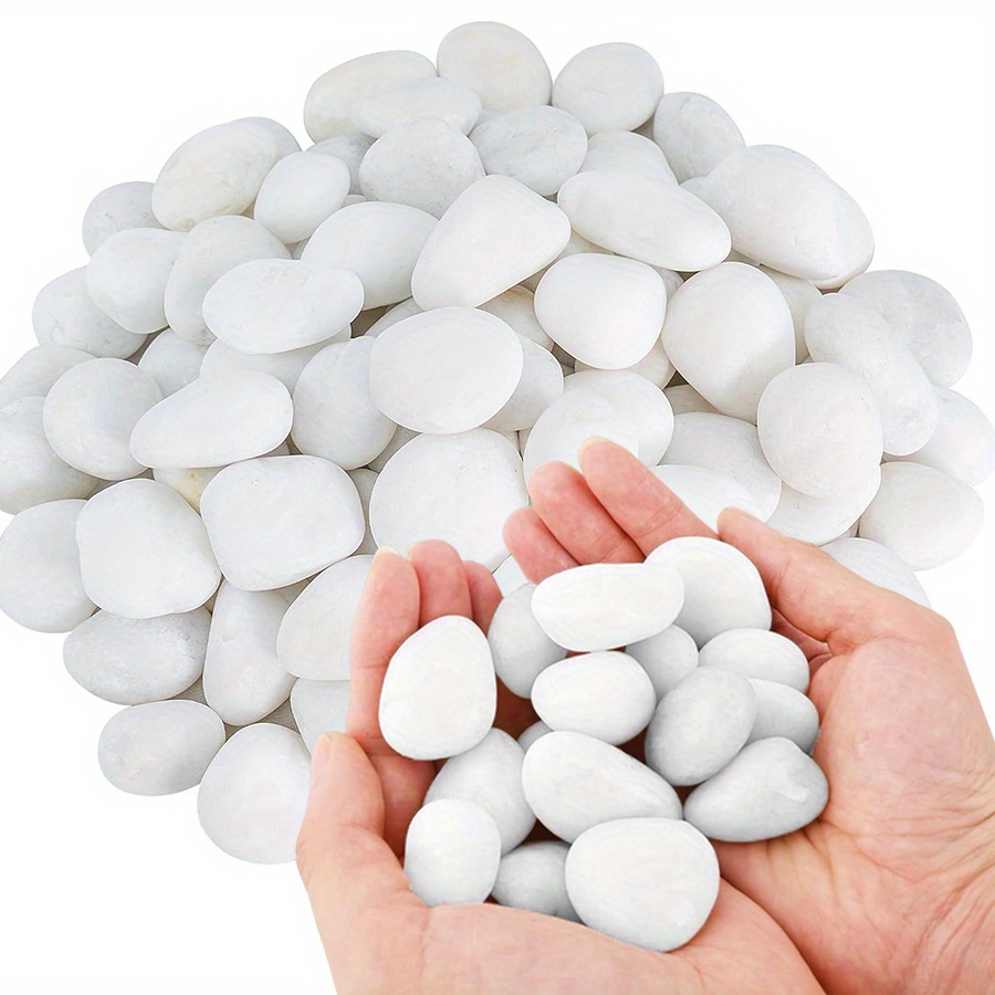 Aquarium Planted Aquarium - หินกรวดขัดเงาสีขาวธรรมชาติ ขนาด 2-3 ซม. น้ำหนัก 200/400