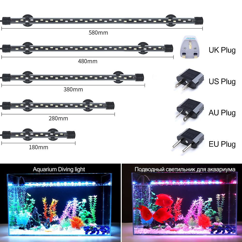 Aquarium Planted Substrate - 90-260V Aquarium LIGHT LED กันน้ําถังปลาคลิปใต้น้ําโคมไฟตกแต่ง Submersible