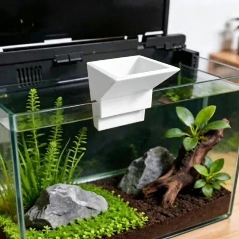 Aquarium Planted Tank Setup - ช่องน้ำเข้าตู้ปลาแบบไม่ต้องเจาะ ออกแบบป้องกันแรงกระแทกของน้ำ สำหรับตู้ปลาน้ำจืดขนาดเล็ก สำหรับจัดตู้ปลาแบบปลูกพรรณไม้น้ำ